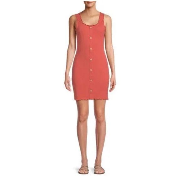 No Boundaries Juniors' Button-Front Bodycon Tank Dress, Women's - Picture 1 of 2